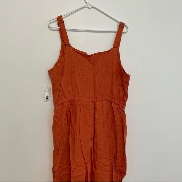 NEW NWT MODCLOTH Plus Size Every Waking Momentum Jumpsuit Orange Sleeveless Crop - Picture 13 of 15